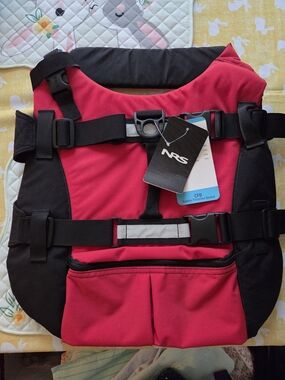 NRS Canine Flotation Device (Dog Life Jacket)- Red/Black